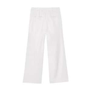 Mint Velvet Cream Linen Blend Pleated Wide Leg Trousers